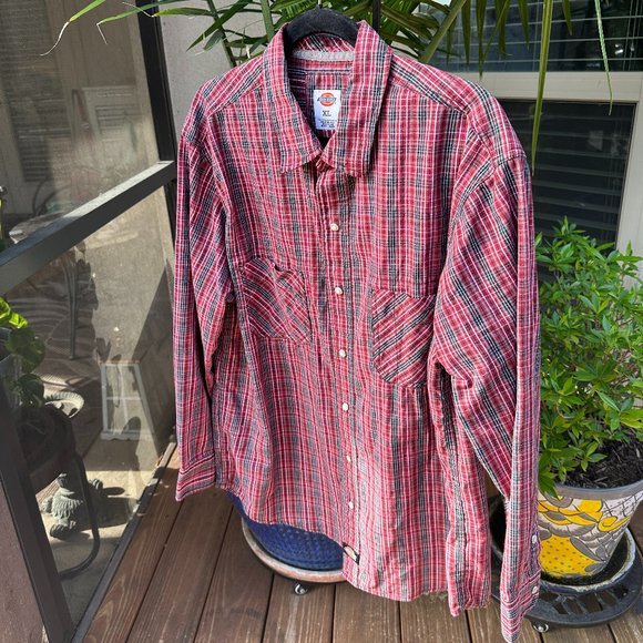 DICKIES Snap Front Work Shirt - XL - Picture 2 of 7